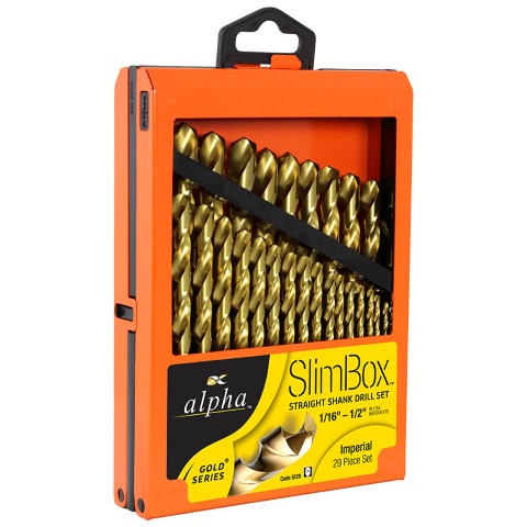 ALPHA 29PCE IMPERIAL ALPHA GOLD SERIES DRILL SET 1/16-1/2IN - MB